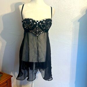 Victoria’s Secret camisole with Jeweled Velvet Bodice and Sheer Panels Sz M